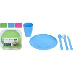 Merkloos Picknick Set 31 Delig Plastic 3 Assorti Kleuren -Keukengoederen Winkel 101 0449 1 3