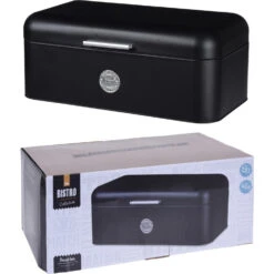 Excellent Houseware Broodtrommel Metaal Zwart42 X 22 X 16 Cm -Keukengoederen Winkel 101 1970 3 1