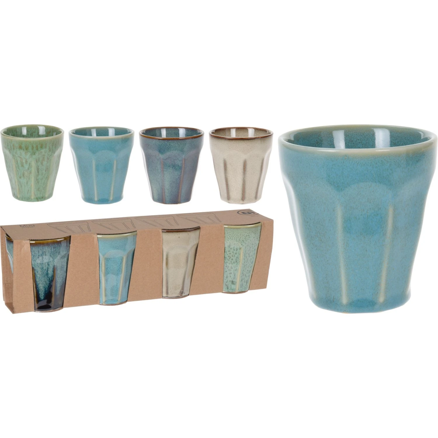 Excellent Houseware Mokken Zonder Oor 4 Stuks 4 Excellent Houseware Mokken Zonder Oor 4 Stuks - Afbeelding 4