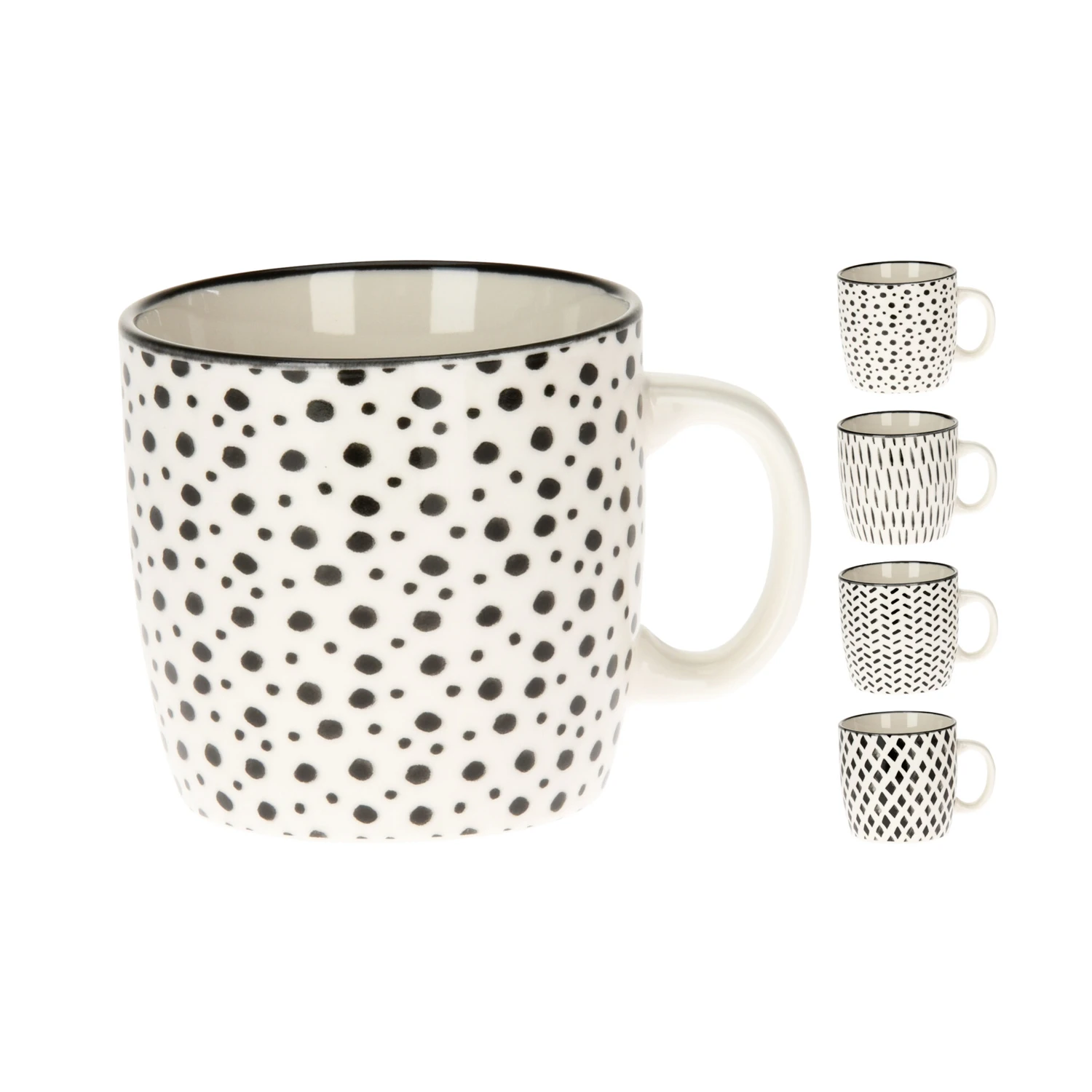 Mok Porselein Zwart-wit Dessin 200 Ml 1 Mok Porselein Zwart-wit Dessin 200 Ml