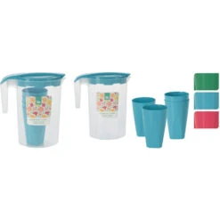 Excellent Houseware Schenkkan Met 4 Glazen 3 Assorti -Keukengoederen Winkel 101 6990 4 1