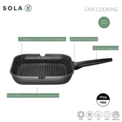 Sola Fair Cooking Grillpan 28 Cm 7 Sola Fair Cooking Grillpan 28 Cm -Keukengoederen Winkel 101 9171 4 1