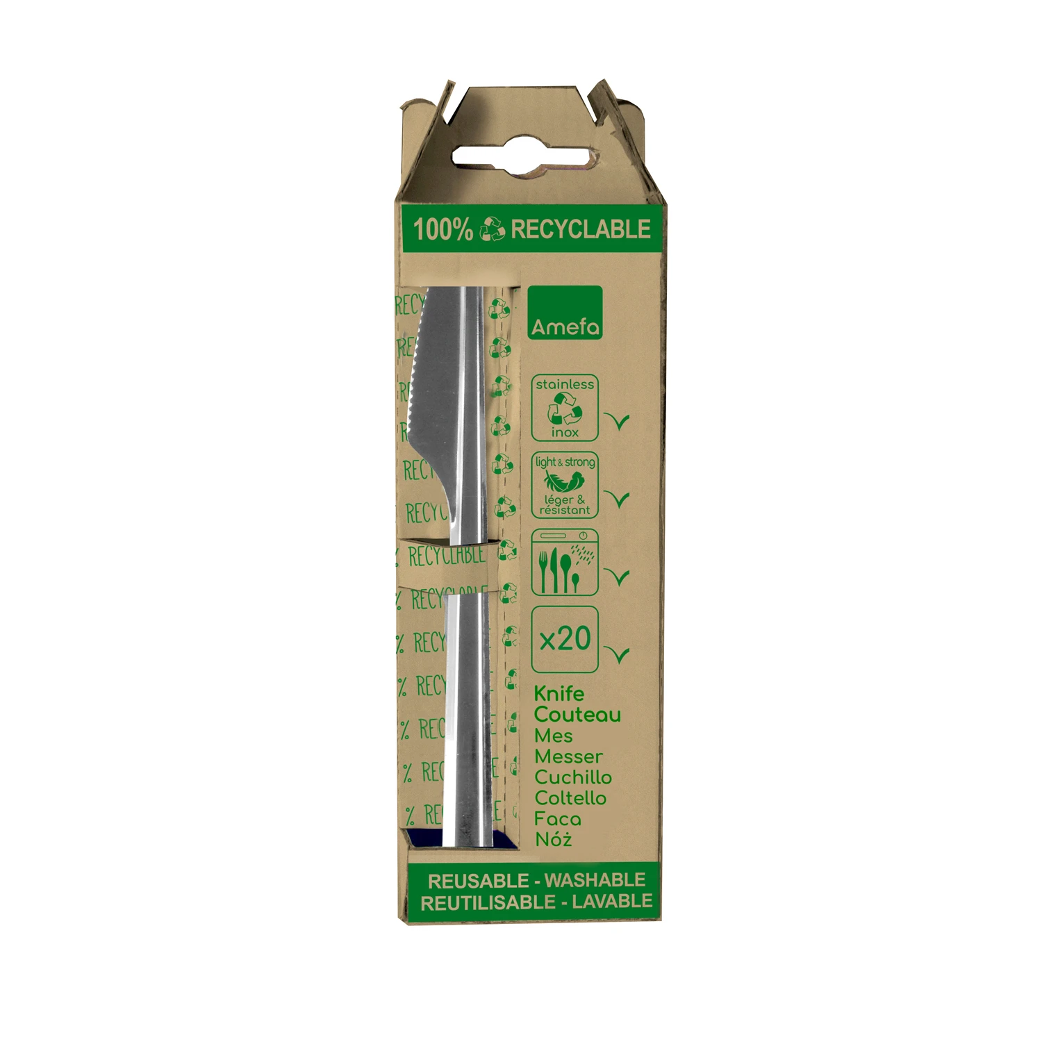 Amefa Leaves Wegwerp Tafelmessen 20 Stuks 1 Amefa Leaves Wegwerp Tafelmessen 20 Stuks