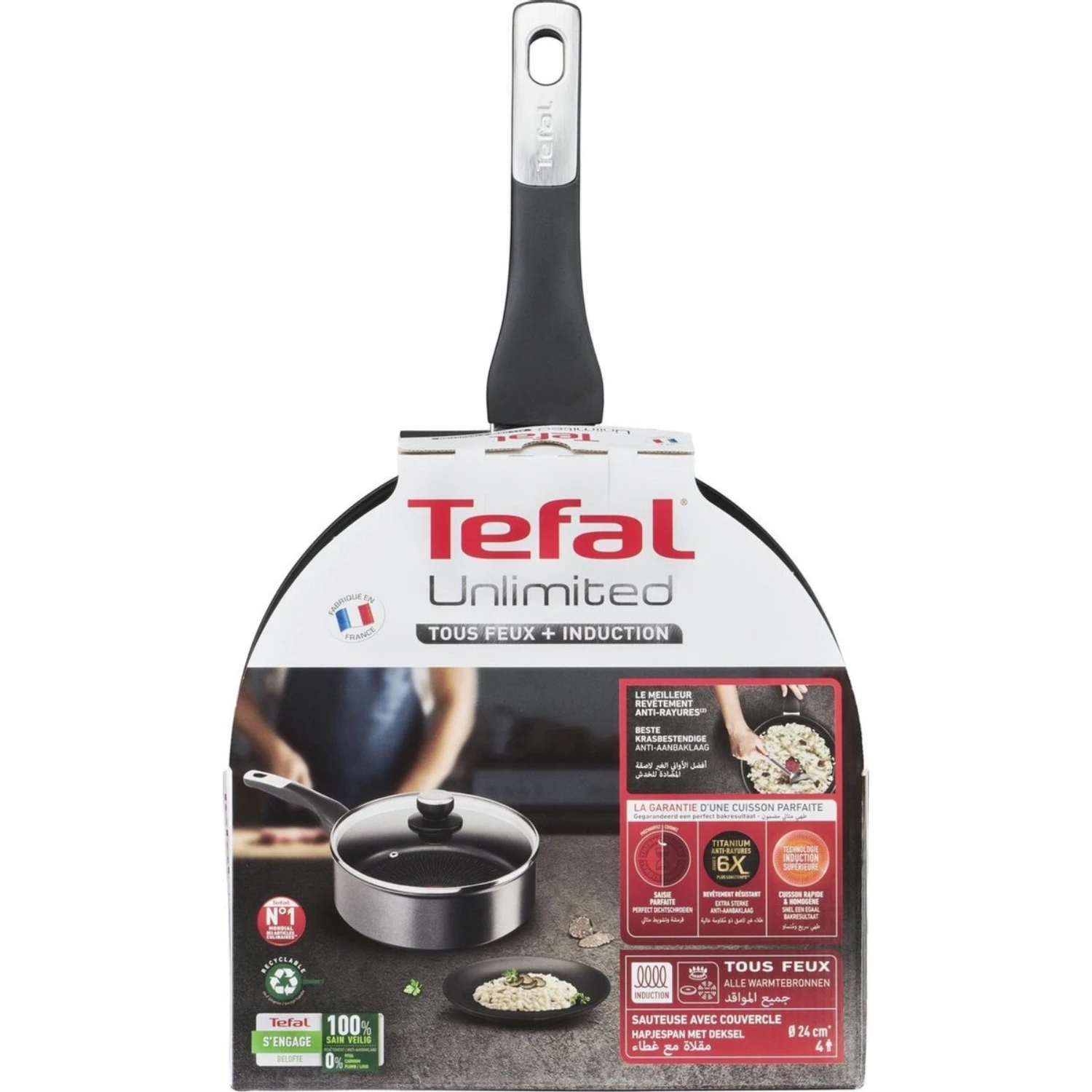 Tefal Unlimited Hapjespan 24 Cm + Deksel 2 Tefal Unlimited Hapjespan 24 Cm + Deksel - Afbeelding 2