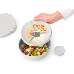 Brabantia Make En Take Salade Lunchkom 1,3 Liter Lichtgrijs -Keukengoederen Winkel 102 6368 4 1