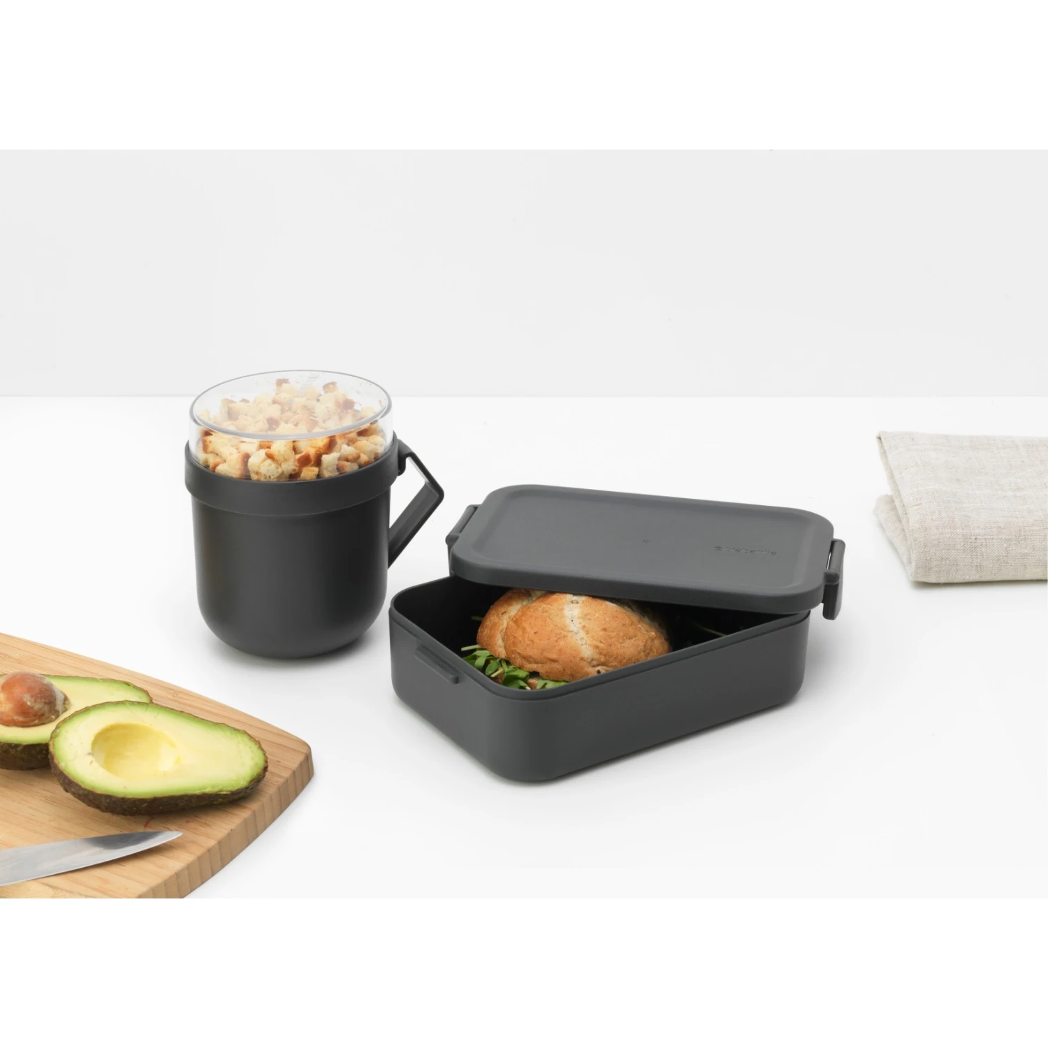 Brabantia Make En Take Lunchset 2 Delig Dark Grey 4 Brabantia Make En Take Lunchset 2 Delig Dark Grey - Afbeelding 4