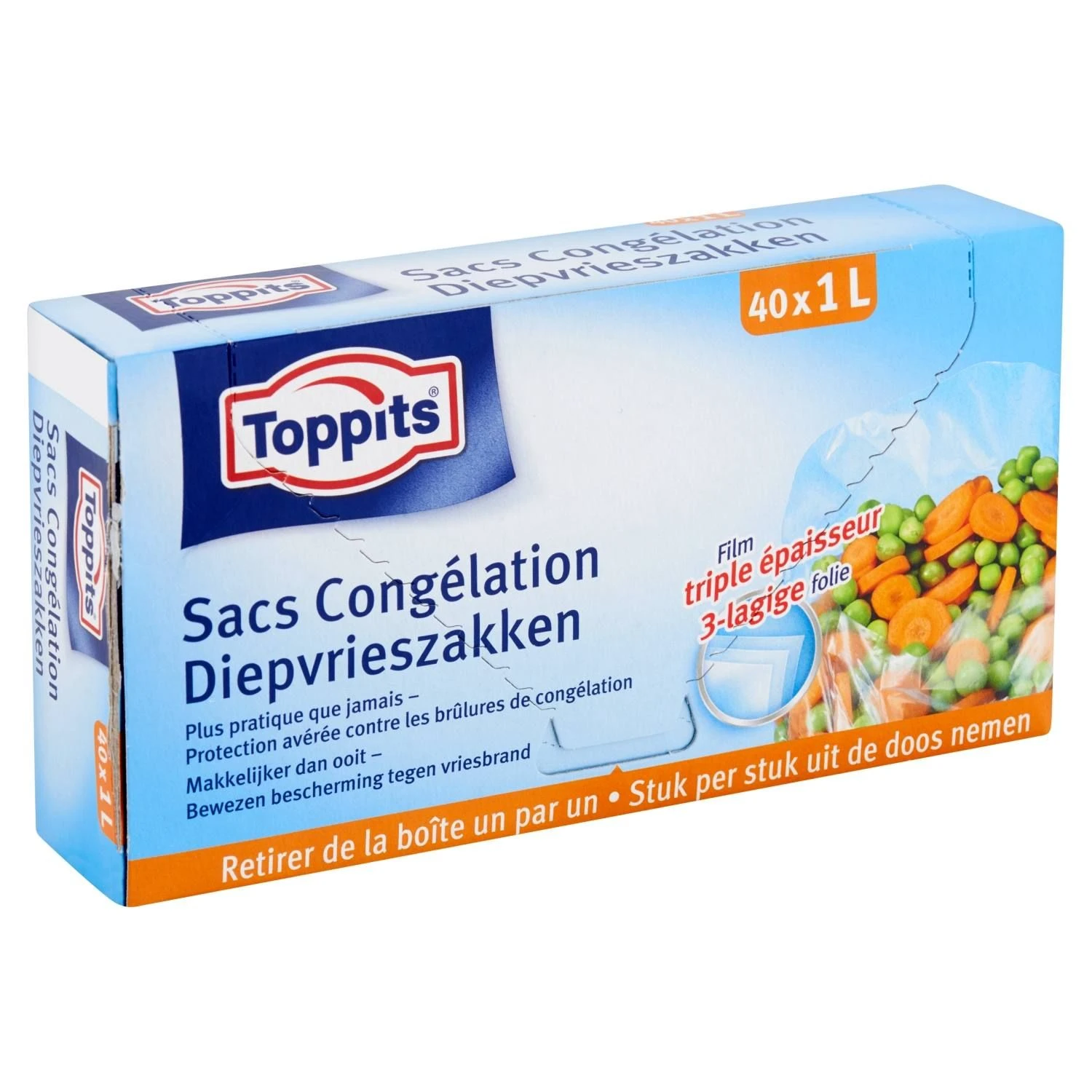 Toppits Diepvrieszakjes 1 Liter 40 Stuks 1 Toppits Diepvrieszakjes 1 Liter 40 Stuks