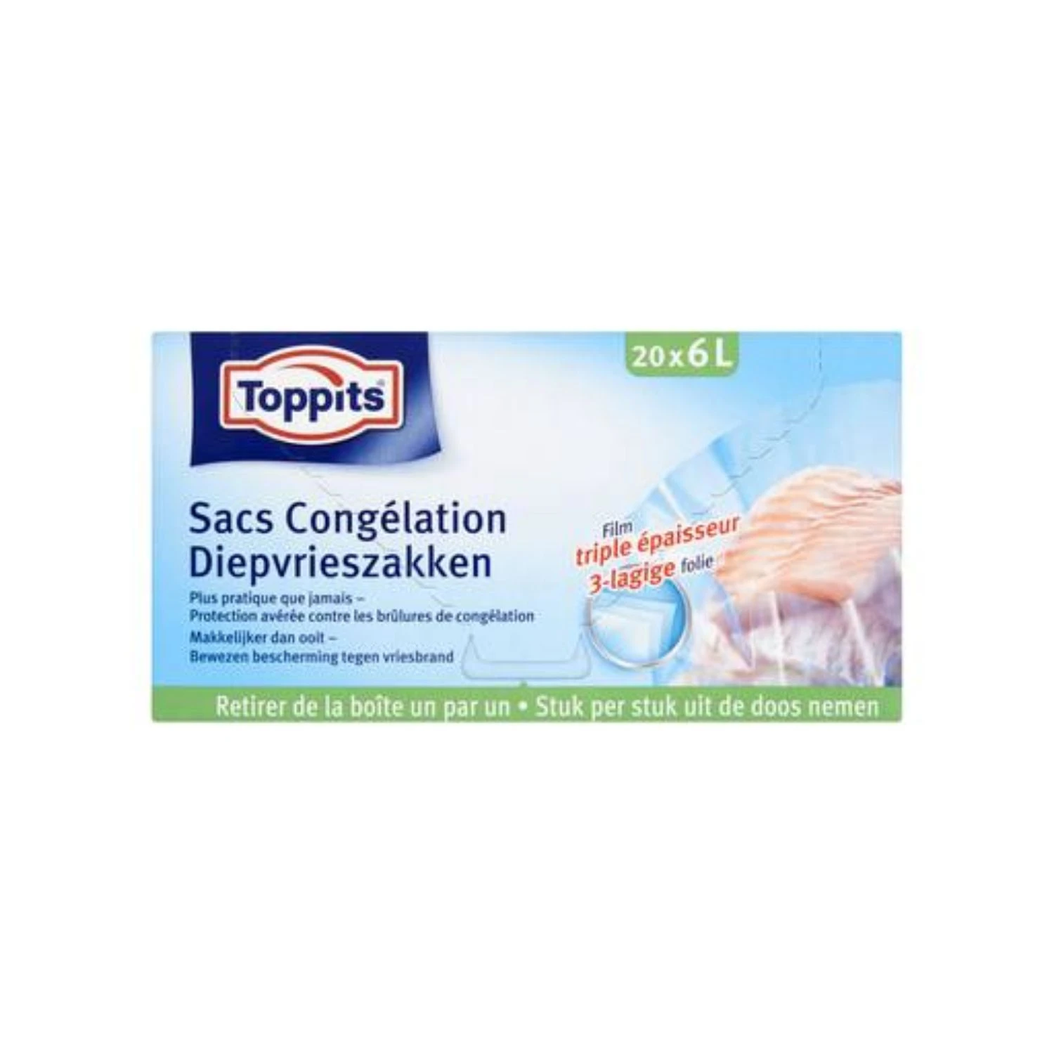 Toppits Diepvrieszakjes 6 Liter 20 Stuks 1 Toppits Diepvrieszakjes 6 Liter 20 Stuks