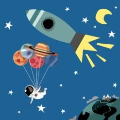 Servetten Space 33x33 Cm 5 Servetten Space 33x33 Cm -Keukengoederen Winkel 105 5148 1