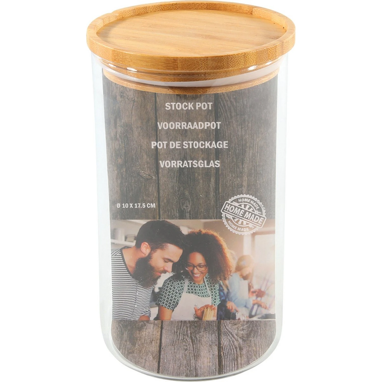 Voorraadpot 10x17.5cm Stapelbaar Bamboe Deksel 1 Voorraadpot 10x17.5cm Stapelbaar Bamboe Deksel