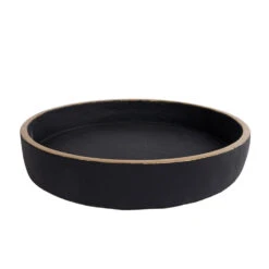 Onderbord Max L Zwart/goud Aardewerk 25x25x4,5cm