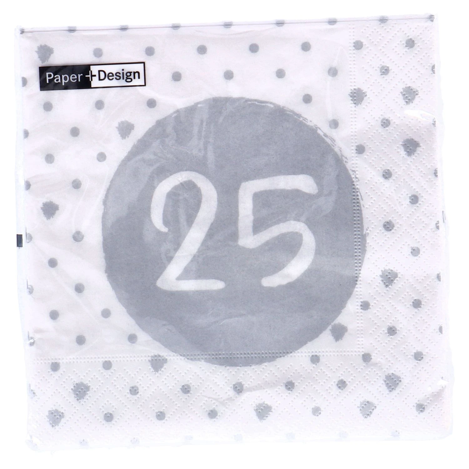 Servetten 25th Birthday 33x33 Cm 2 Servetten 25th Birthday 33x33 Cm - Afbeelding 2