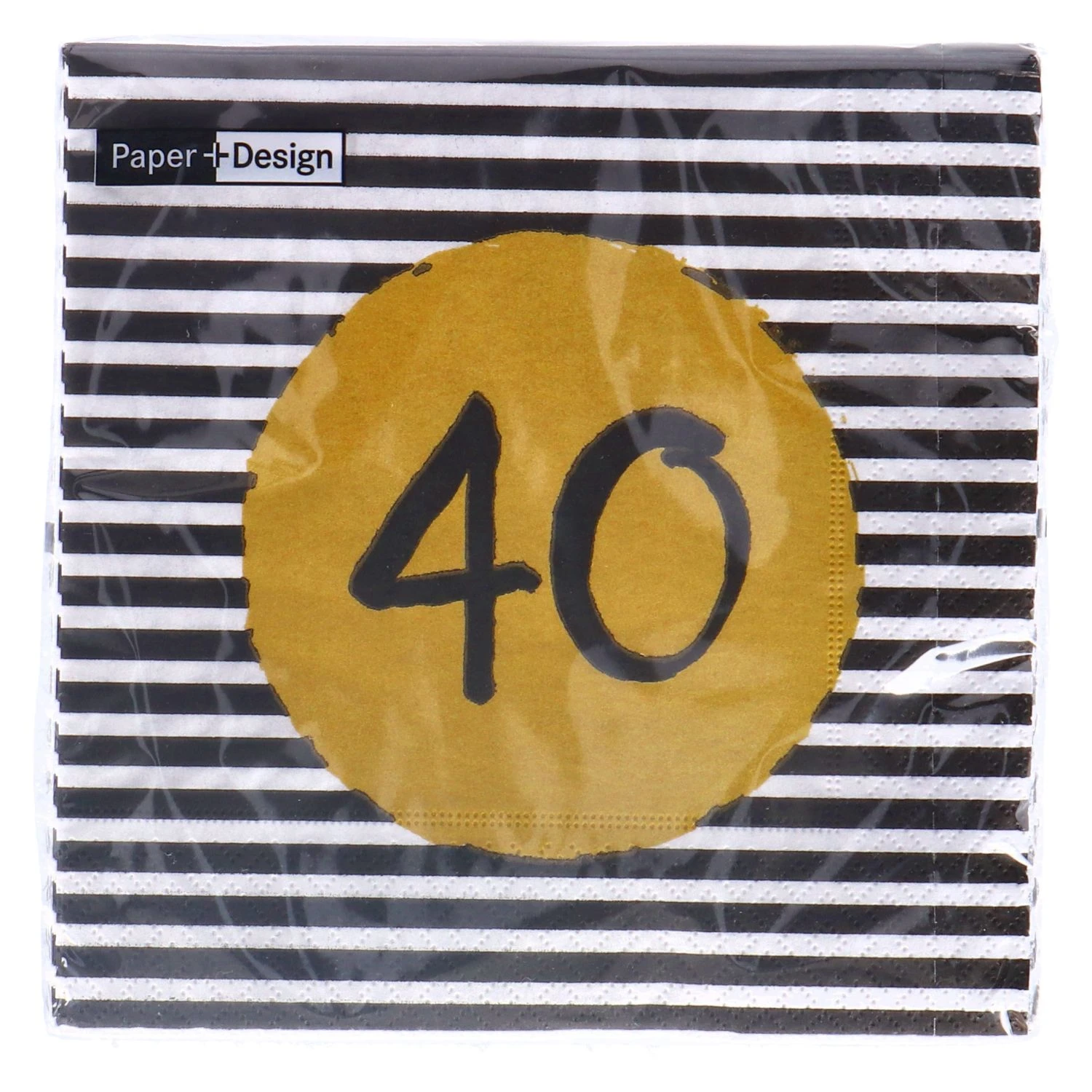 Servetten 40th Birthday 33x33 Cm 2 Servetten 40th Birthday 33x33 Cm - Afbeelding 2